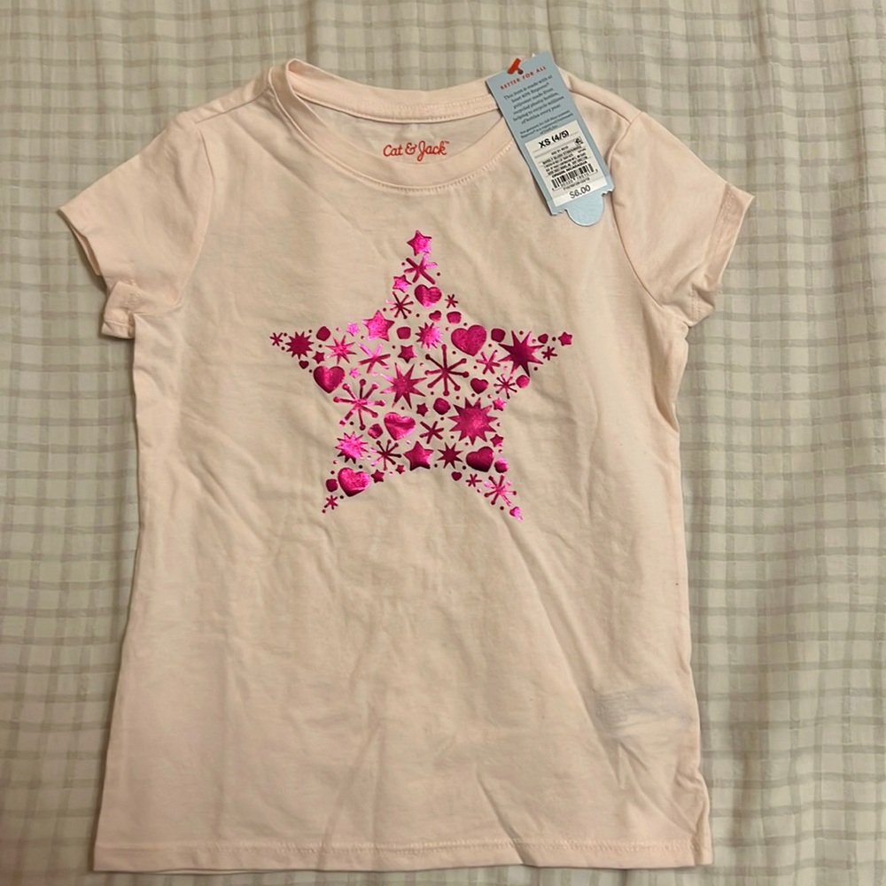 Cat & Jack Girls Tee Shirt Size 4/5 XS